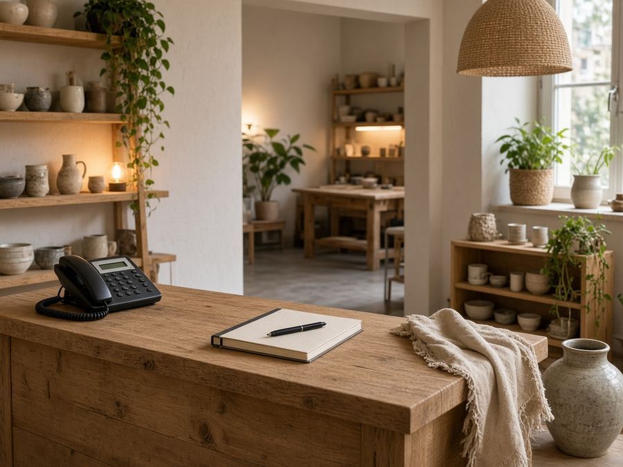 Contact desk at Studio Donatzeoli in Timișoara